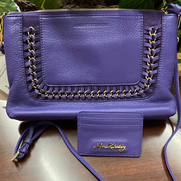 Aimee Kestenberg Handbags - AIMEE KESTENBERG 2-piece COLLECTION Purple Crossbody/Clutch Leather Bag